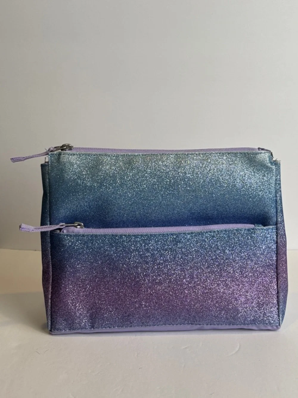 Pottery Barn Kids Lavender Aqua Ombre Sparkle Glitter Supplies Pouch